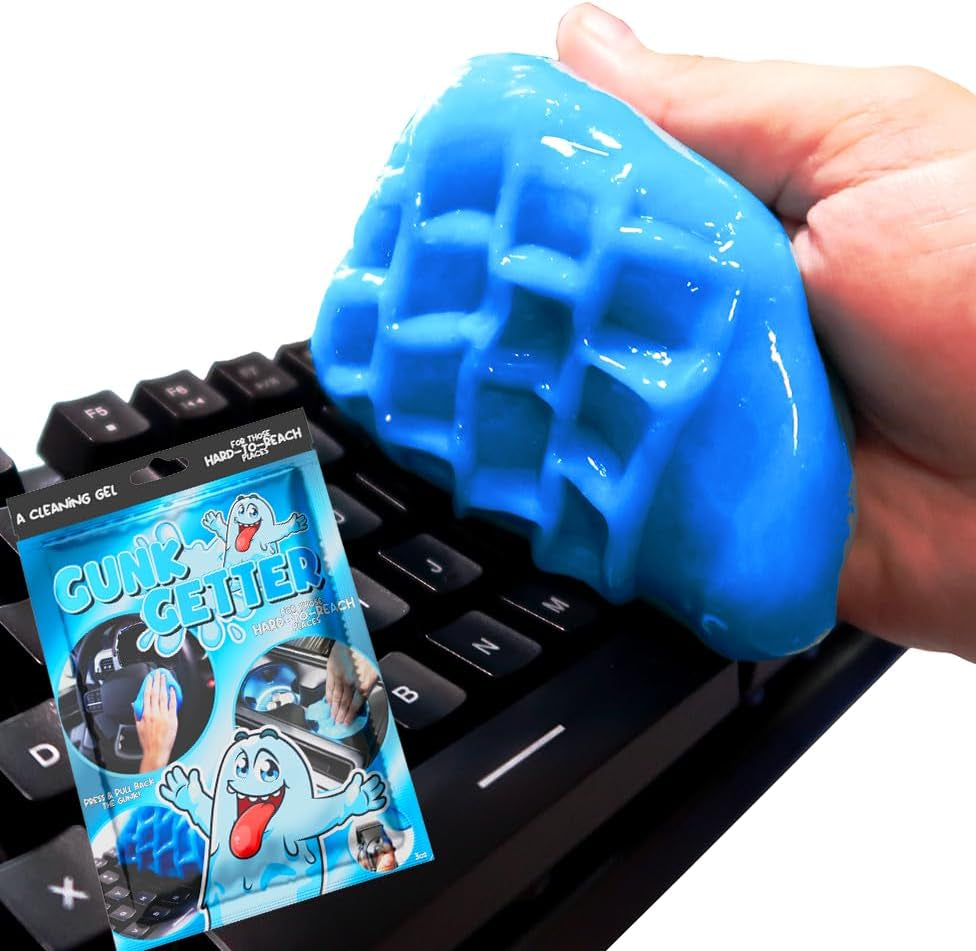 Gunk Getter Gel Pouch 3Oz plus Air Freshner (New Car Scent), 4 Pack