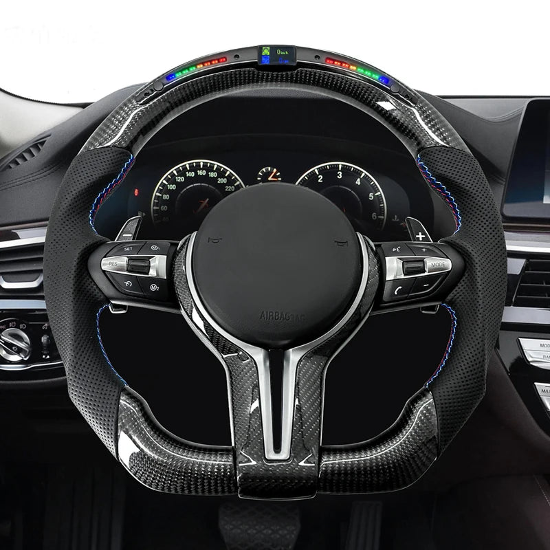 Carbon Fiber LED Car Steering Wheel for BMW M3 M4 M5 M6 F01 F02 F06 F07 F10 F11 F12 F13 F30 F32 F80 F82 E90 E60 Car Accessories
