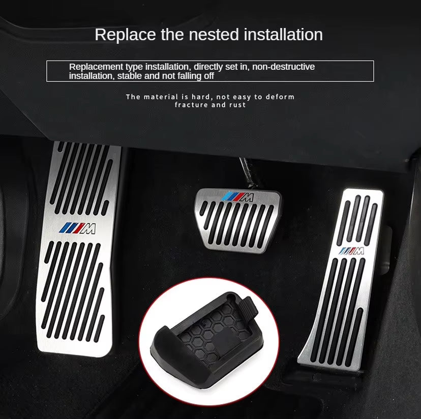 For 2011-2024  5 Series F10 F11 F07 G30 G31 Accelerator Brake Foot Rest Pedal Stainless Steel Anti-Slip Pads Car Accessories