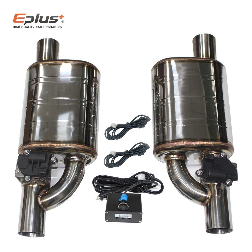 EPLUS Adjustable Electric Valve Control Exhaust System Kit - Universal Stainless Steel Silencer for 51/63/70/76mm Pipes