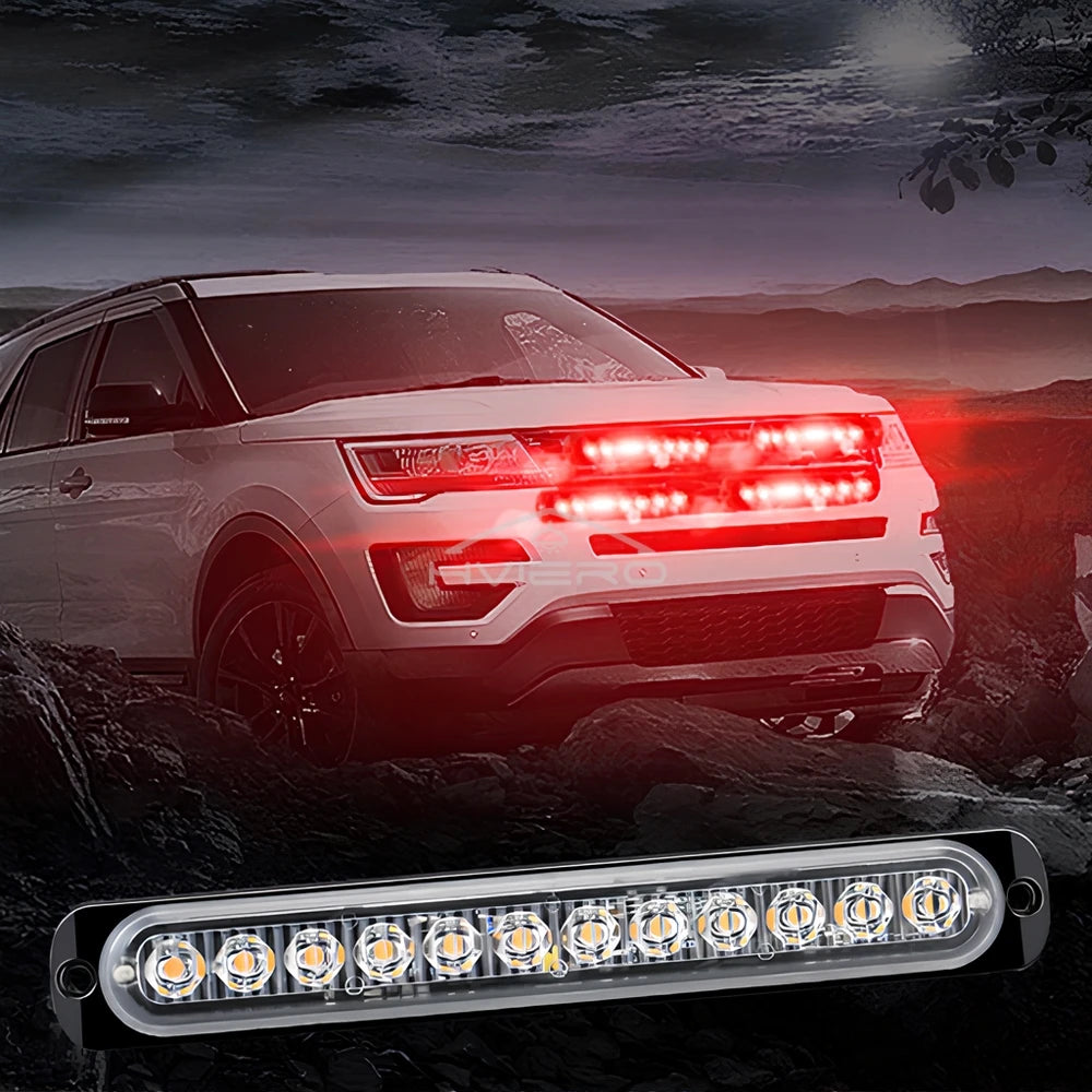 4Pcs Truck Grid Flash Side with IP65 Waterproof Ultra Thin 12LED Strobe Signal Alarm 12-24V Light Modification Tool Taillight